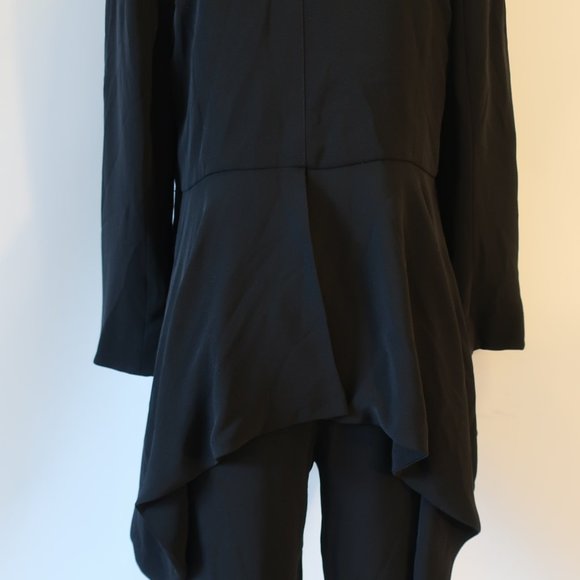 Womens B Louise Black Pant Suit W/ Black Satin Trim Sz L* - Picture 10 of 12